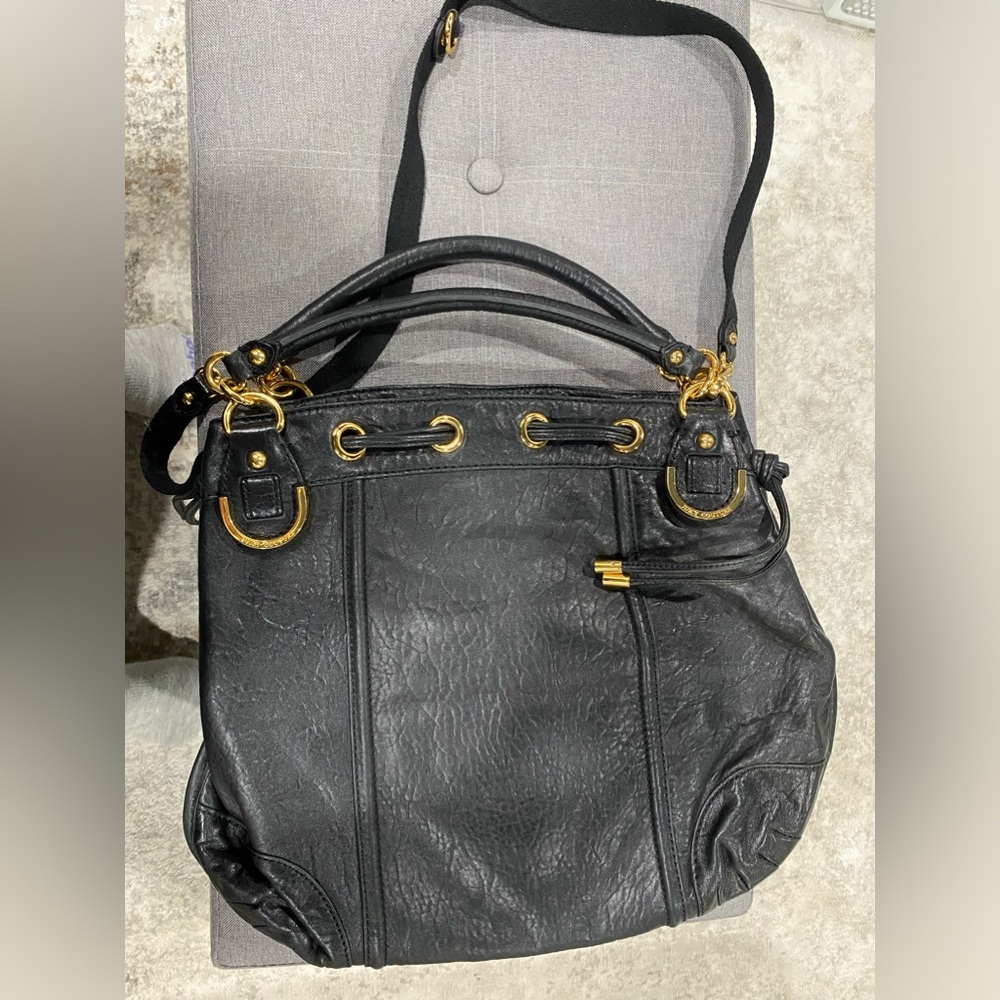 Vintage Juicy Couture 100% sheep black leather handbag, purse great condition. - Picture 7 of 13